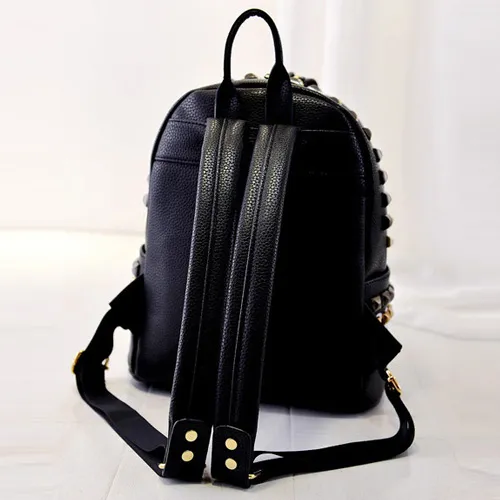 Cartoon Style Big Eyes Pattern Rivets Backpack