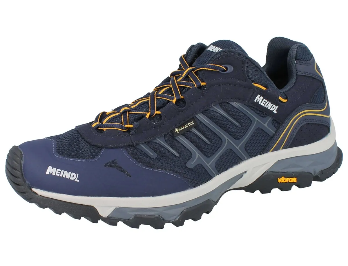 MEINDL Finale GTX Herren Trekkingschuhe blau marine gelb Veloursleder Mesh