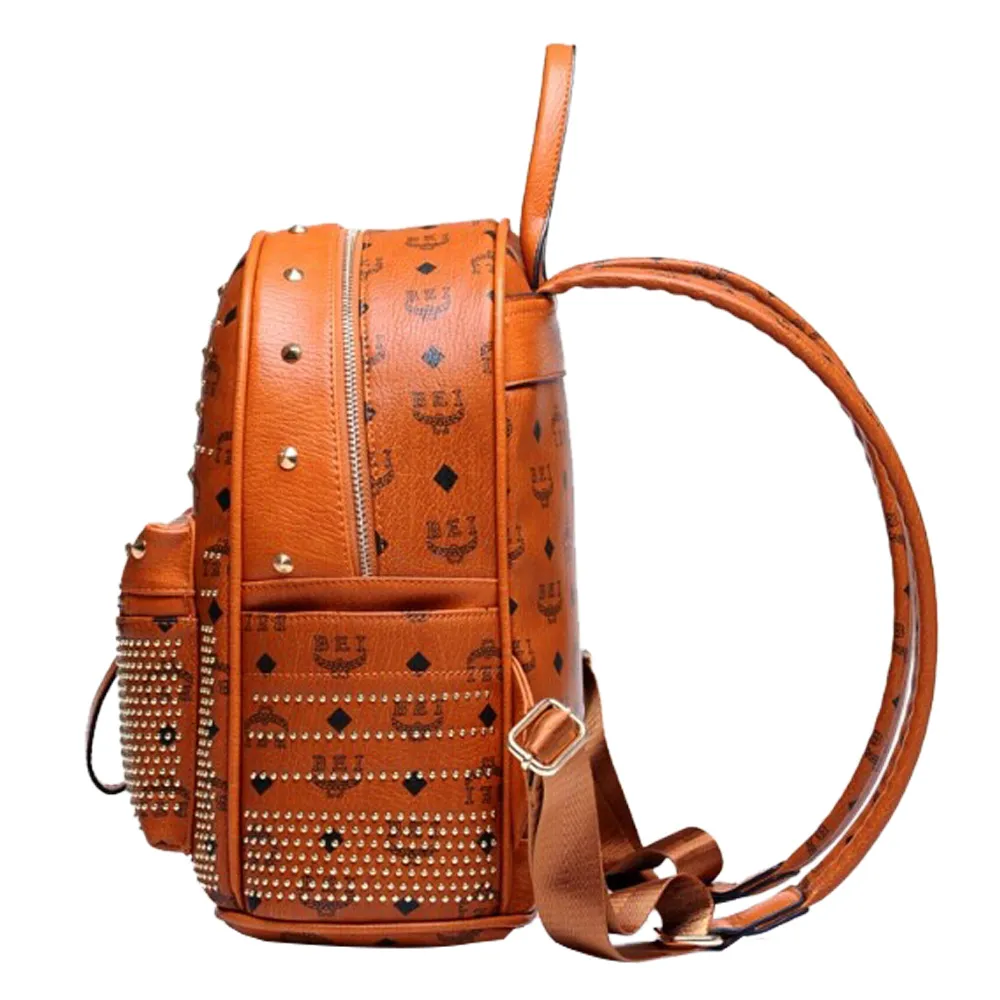 Retro Rivets Backpack School Bag