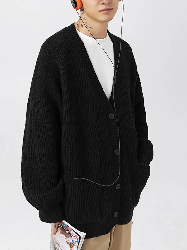 Schwer strukturierter Cardigan-Pullover